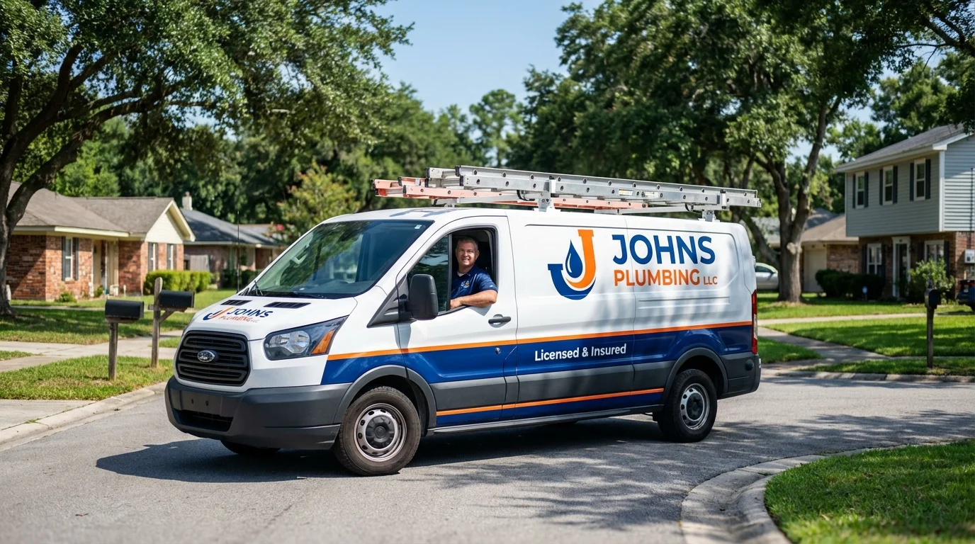 Johns Plumbing LLC service van in Verplanck, NY