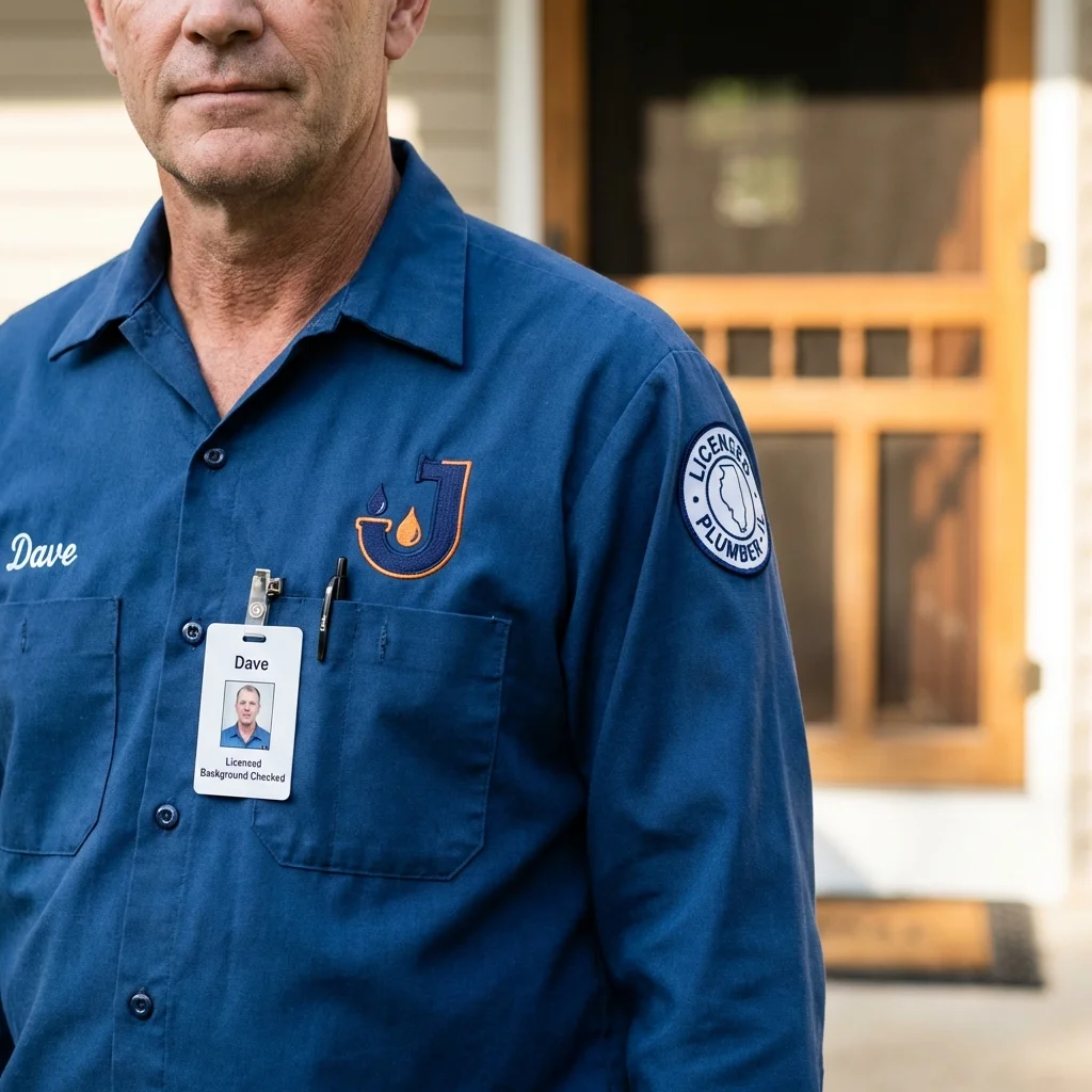 Licensed plumber showing ID badge in Verplanck, NY