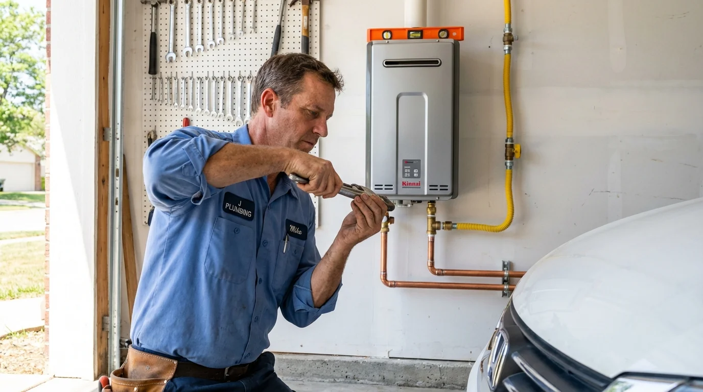 Tankless water heater installation by a Johns Plumbing LLC plumber in Verplanck